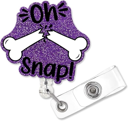 Oh Snap - Soporte para carrete de insignia con clip de tiburón de metal, etiqueta de identificación de trabajo de laboratorio de hospital, regalo de