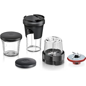 Bosch MUZS68TM Multi Chopper Set 5-in-1 Mixing Grinding Chopping Storing ToGo Cups Accessories Suitable for Food Processor Series 6 Series 8 OptiMUM