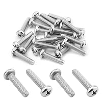 Vista 174 de MroMax 30 tornillos de máquina Phillips de cabeza plana M2 x 0.197 in, acero inoxidable 304 18-8, rosca completa, tornillos de cabeza cruzada gris