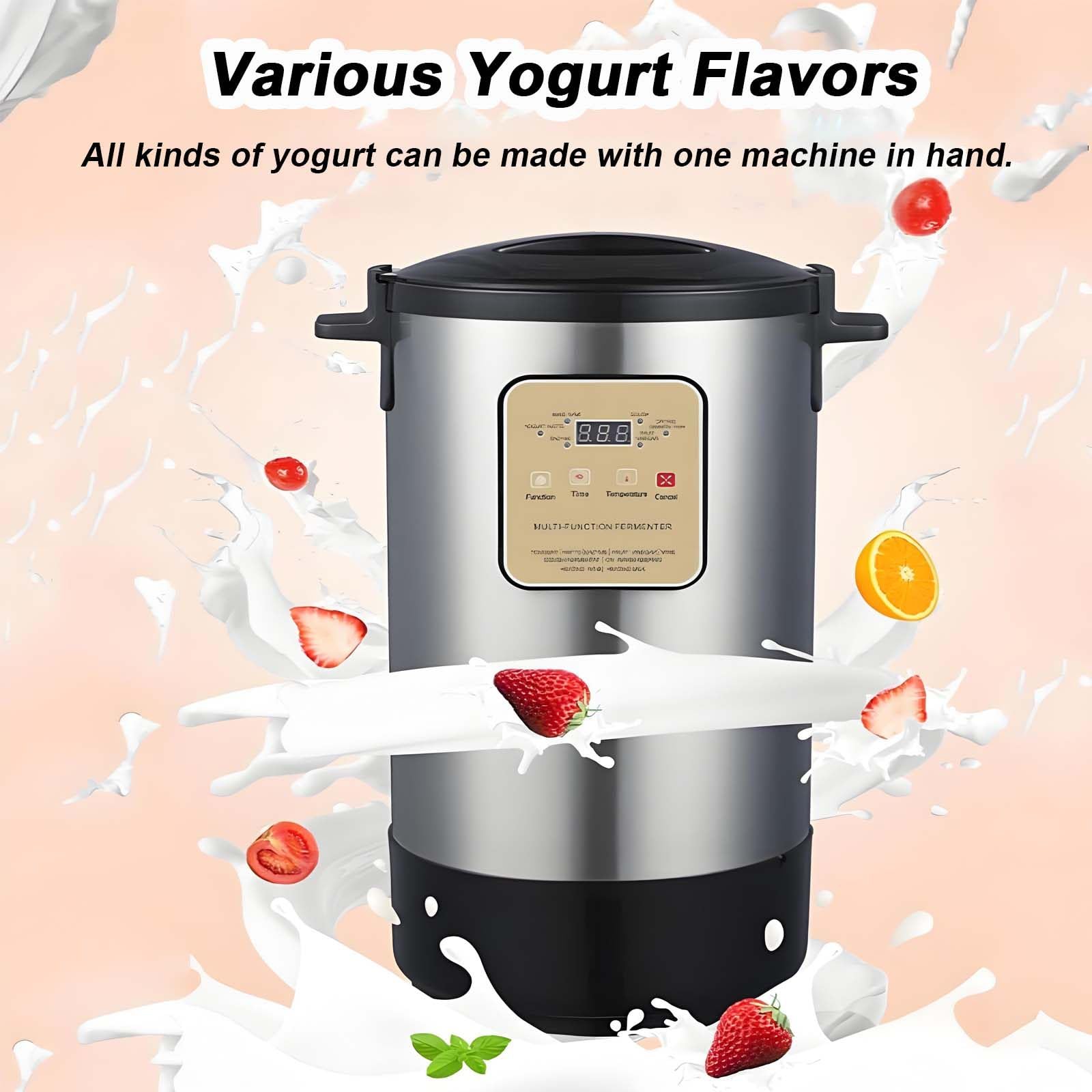 Macchina per la fermentazione commerciale automatica da 12 litri, controllo di temperatura e tempo regolabili, fermentazione in acciaio inox per yogurt, yogurt greco, pane, natto, vino di riso
