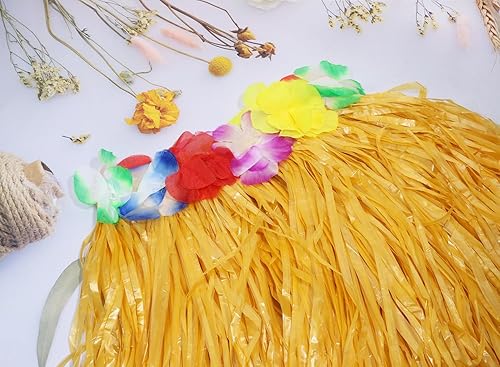 Miniatura 3 de PENTA ANGEL Faldas hawaianas Luau Hula elásticas tropicales para danza tropical para adultos, decoración de verano, playa, piscina