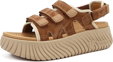COFACE Womens Orthopedic Walking Arch Support Cushioned Adjustable Sandals
