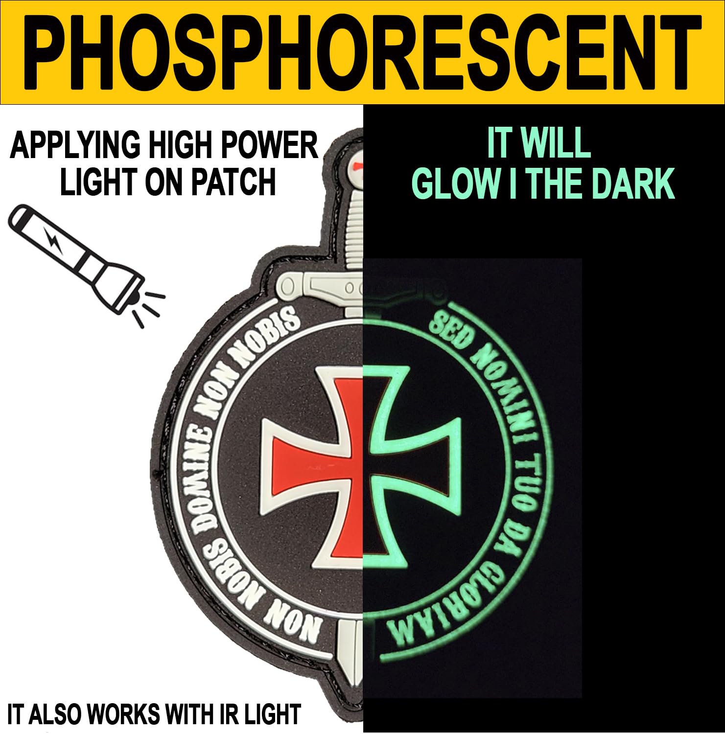 PORTACHIAVE CHIAVI CHIAVE Ricamo Toppa Bandiera Cavaliere Templari R2 - Foto 11