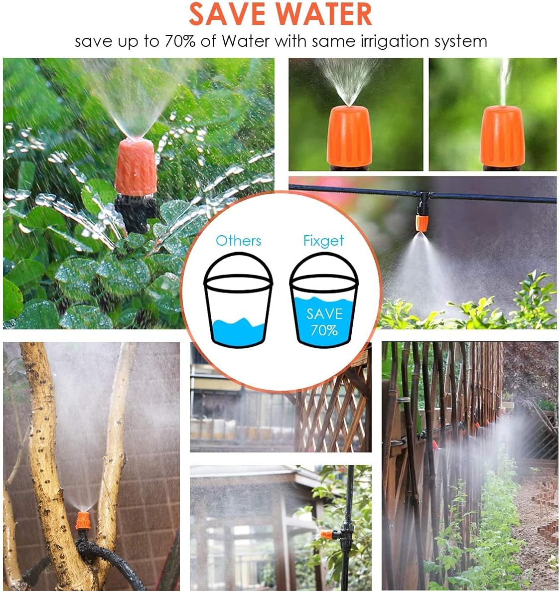 Drip Irrigation Kit, 42m/138ft Garden Irrigation System with Adjustable Nozzle Plant Garden Hose Water Sprinkler & Automatic Garden Watering System Kit Misting Cooling System for Garden Greenhouse : Patio, Lawn & Garden