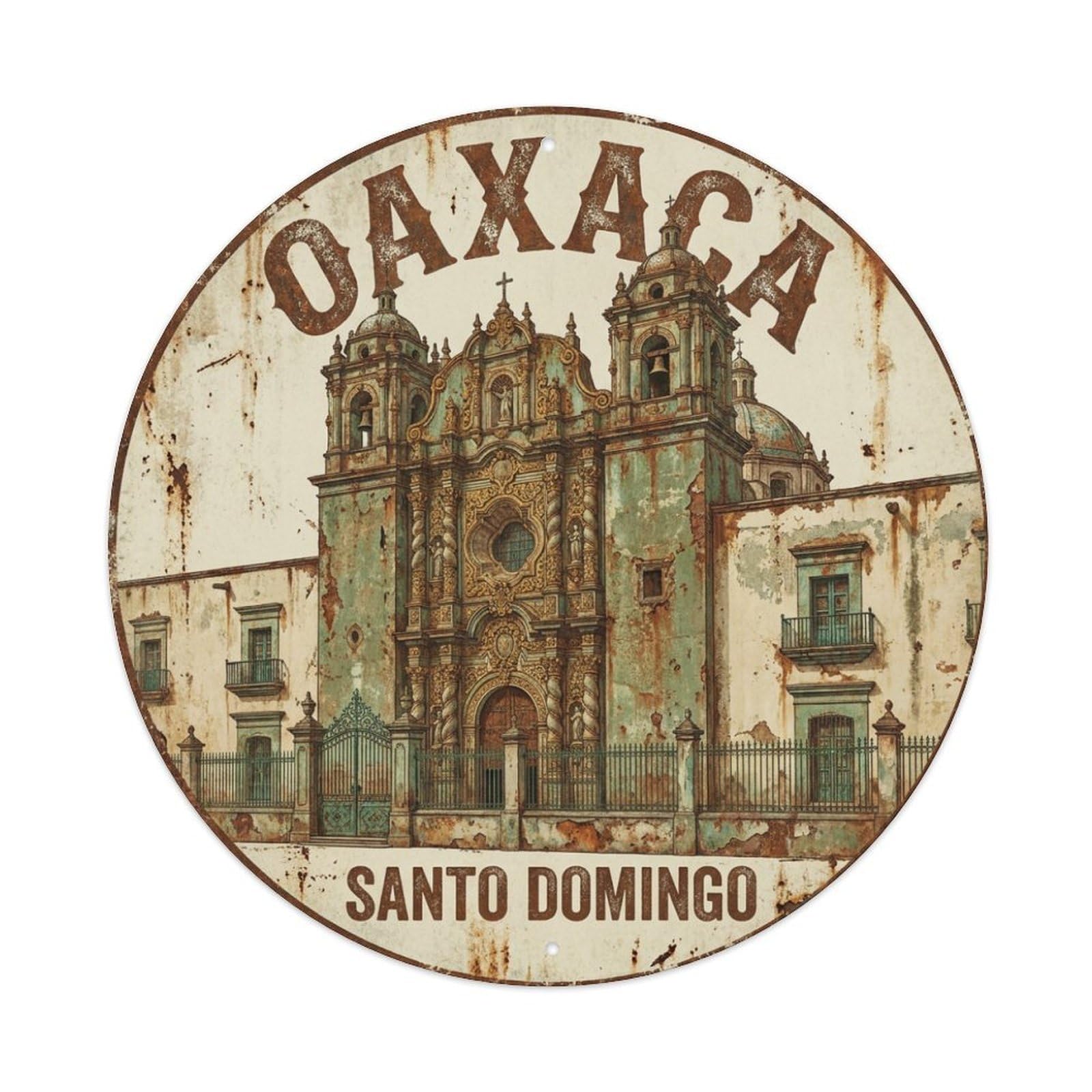 Galvaxio Style Mexico Retro Travel Oaxaca Metal Tin Sign