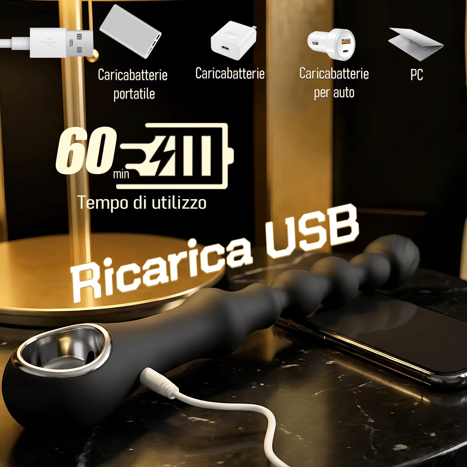 Vibratore Perline Anale Plug Massaggiatore Prostatico Punto G Dilatatore con 7 Modalità di Vibrazione con Funzione Riscaldante Anale Vibrante per Coppie Massaggiatore per la Prostata Anali Plug