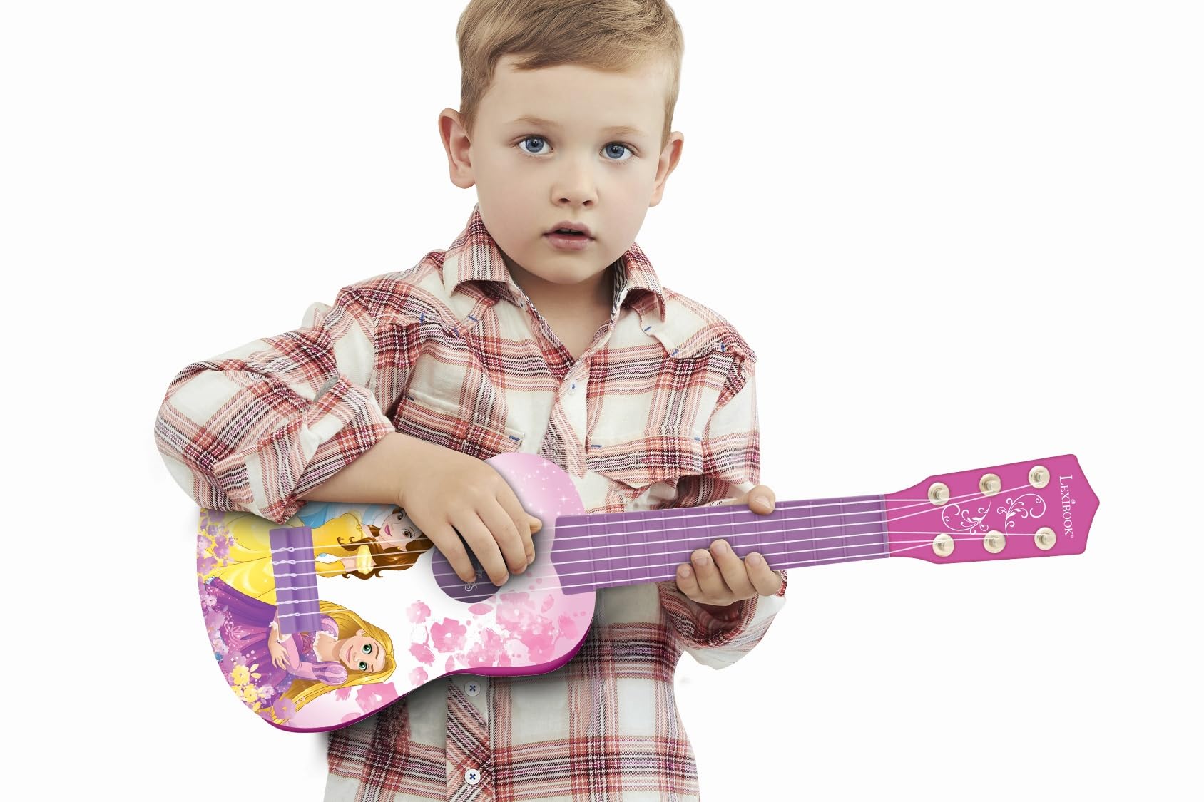 Lexibook, Disney Princess, My First Guitar for children, 6 nylon strings, 21" long, guide included, pink, K200DPLXB
