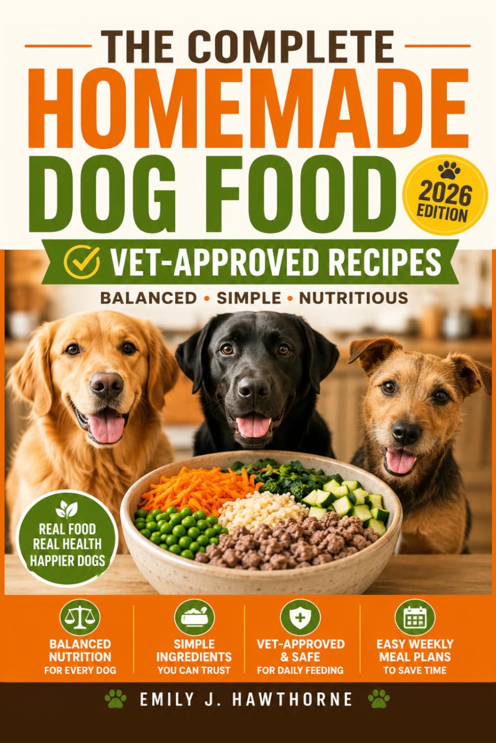 The Complete Homemade Dog Food Handbook: Balanced, Vet-Approved Recipes with Simple Ingredients, Clear Portions, and Easy Weekly Meal Plans