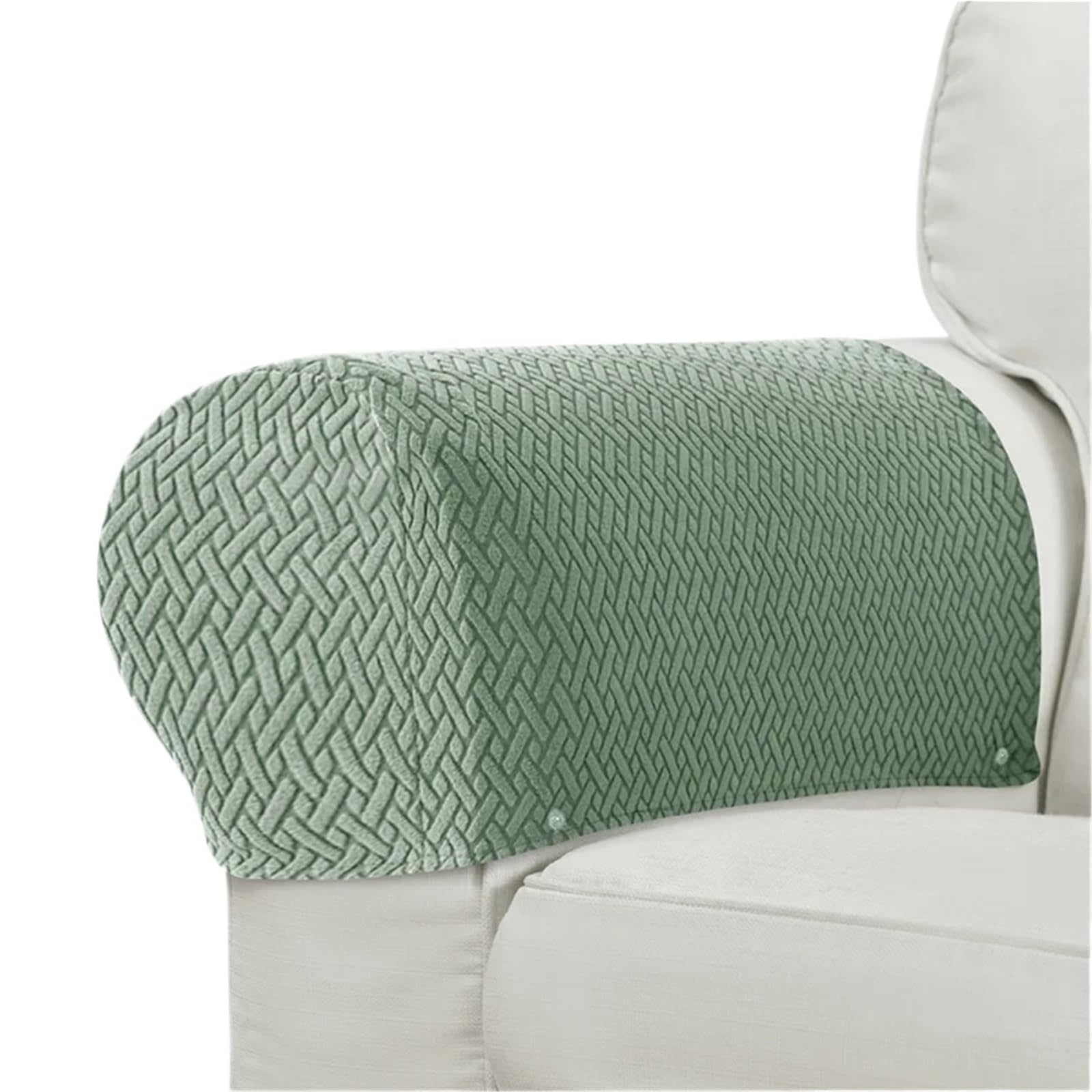 Zovloer Arm Chair Covers 6pcs Jacquard Sofa Armchair Covers Anti-dirty Removable Armrest Chair Slipcovers Elastic Home Arm Protector Cover For Recliner Armchairs Sofas Couch(Green)