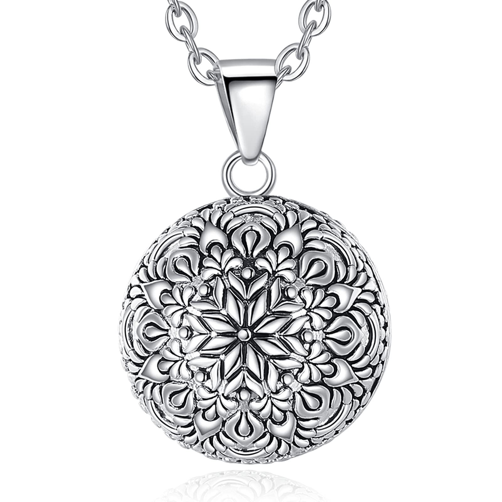 Llamador de Angeles Embarazada Vintage Bisuteria Collares de Mujer, Colgantes Primer Embarazo Mamá Regalos Originales para Madre, 76,2cm + 114,3cm