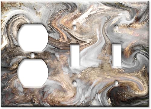 Miniatura 19 de Art Plates - Placa de interruptor de palanca de una sola banda - Placa decorativa de pared de metal para interruptor de luz de 1 cuadrilla - Mármol