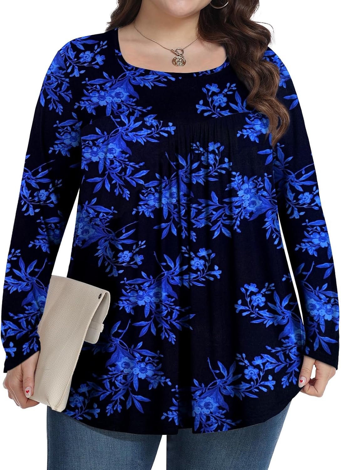 Womens Plus Size Tops Long Sleeve Shirts 2025 Fall Tunic Blouses 1X-5X - Image 2