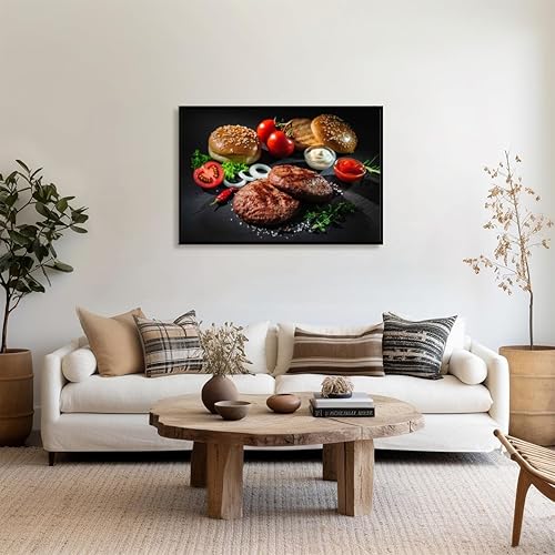 Miniatura 3 de Retro Kitchen room decor Steak Shrimp Food Cooking aesthetic poster print artwork wall sticker for living rooms bedrooms and home decor8x12inch