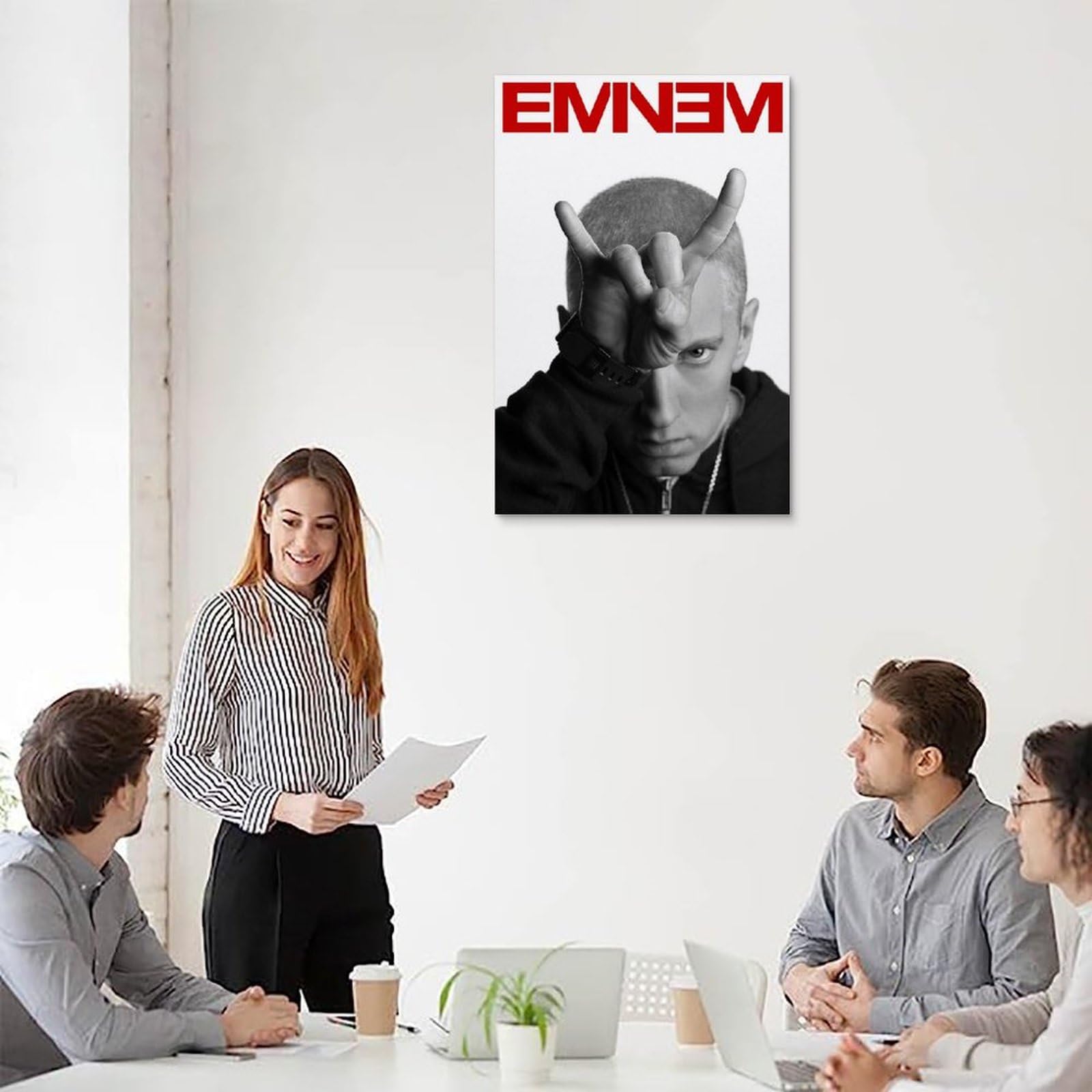 Poster Toile Eminem - Déco Murale Rappeur Live - Impression Haute Qualité 30x45 Cm - Pour Chambre, Salon, Bureau