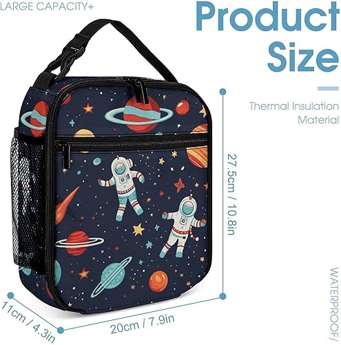 Miniatura 2 de Lonchera de astronauta aislada, simple, moderna, linda, pequeña, para hombre y mujer, bolsa aislada a prueba de fugas, regalo para el trabajo,