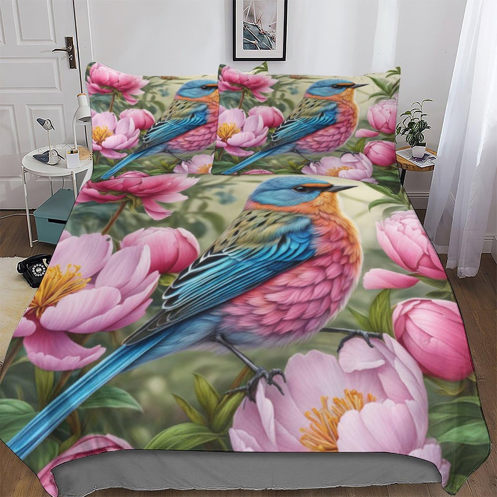 Housse de couette oiseau 200x200 pour chambre parentale élégante