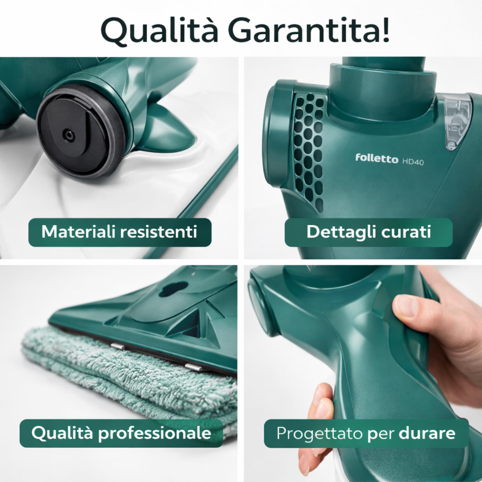 Spazzola Folletto HD40 100% COMPATIBILE - COMPRESO DI 6 PROFUMINI e 1 GRIGLIA MOTORE per Aspirapolvere VK140, Ricambio Alta Qualità per Tutti i Pavimenti