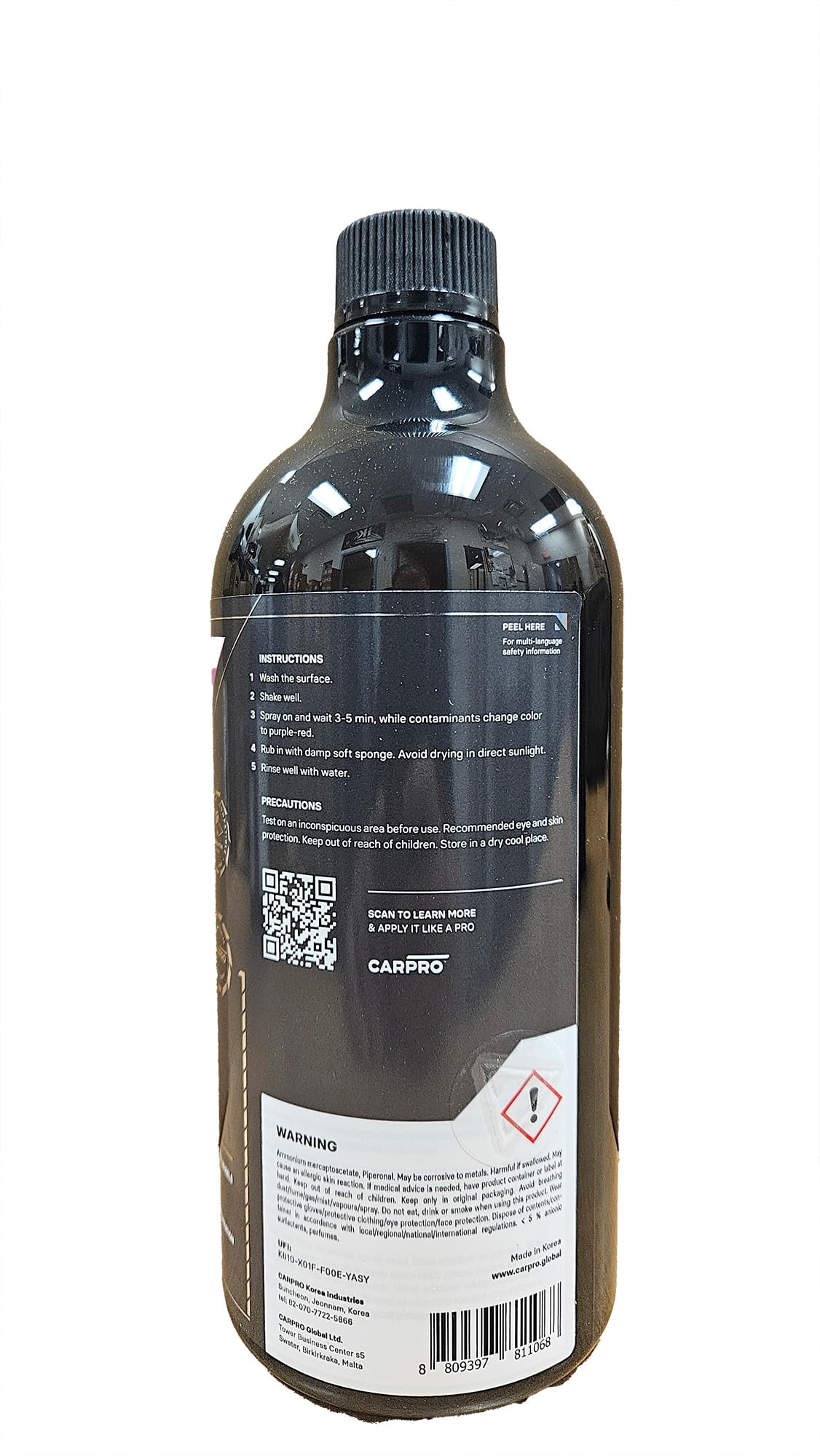 CarPro Iron X Spray nettoyant les roues, 1 L, élimine les contaminants liés, parfum de cerise