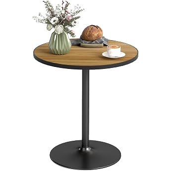 HOMCOM Round Dining Table for 4 People Diameter 70 x 76 cm Oak