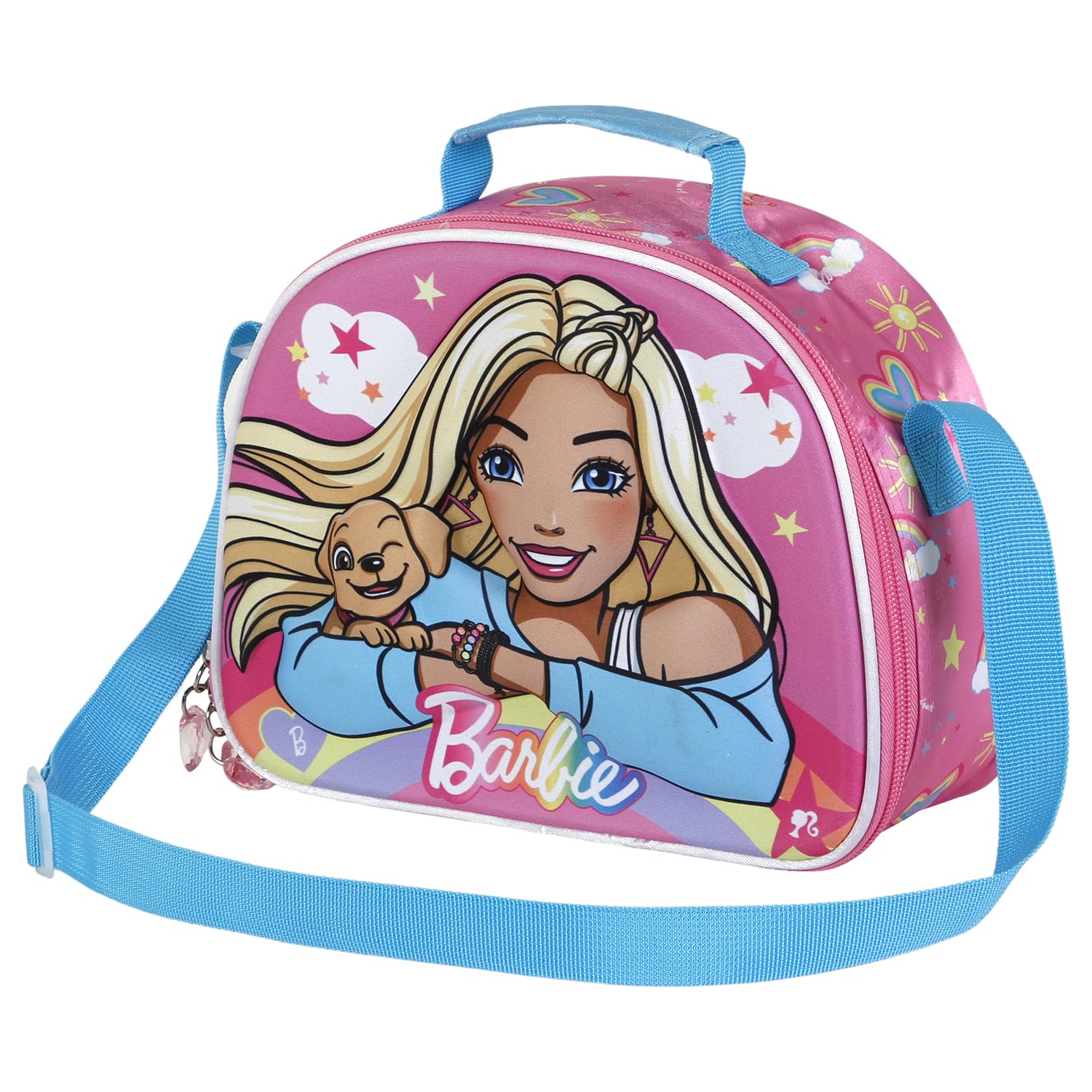 Barbie Rainbow-3D Lunch Bag, Pink, 25.5 x 20 cm