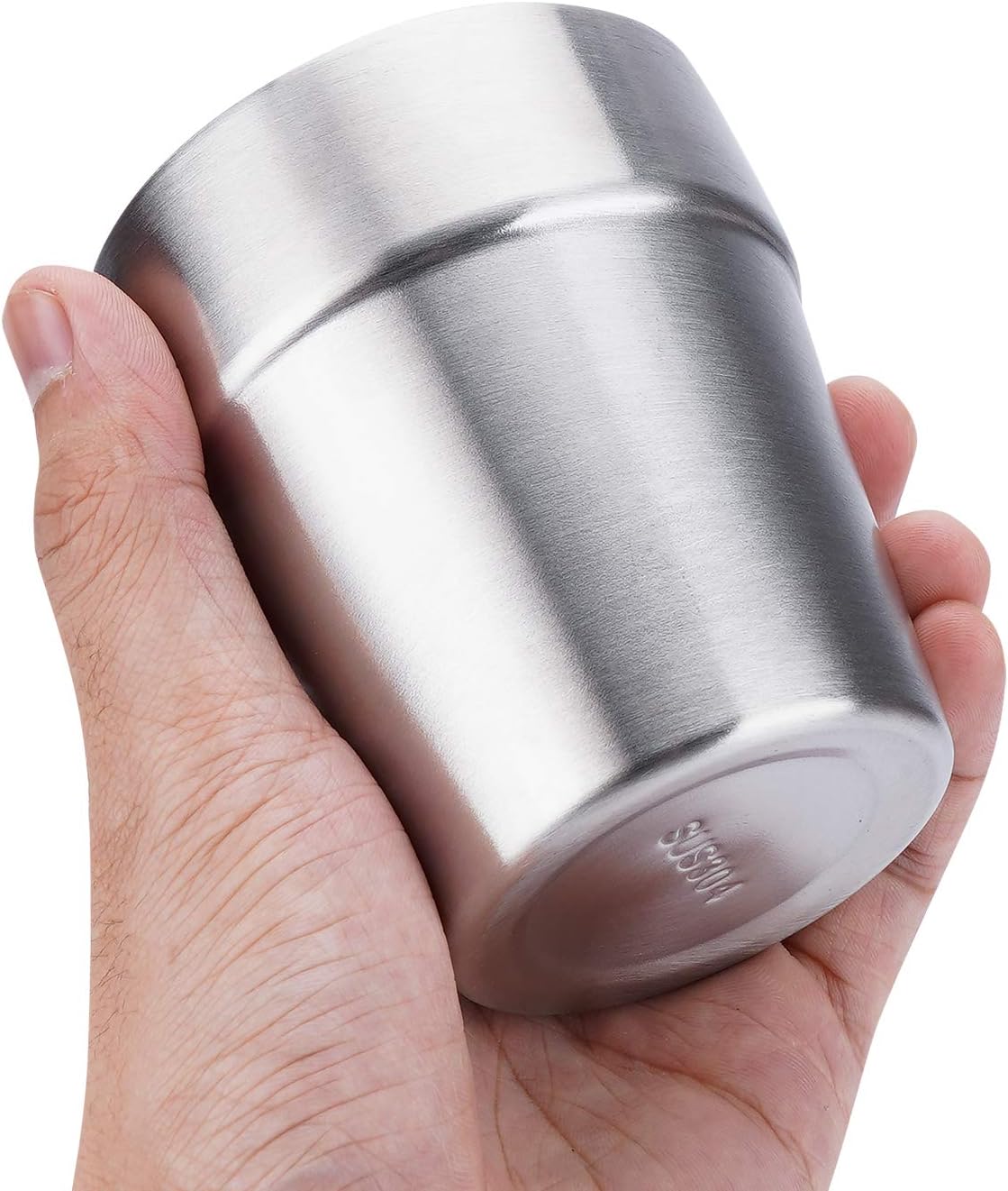 Beasea Stainless Steel Cups 8 oz, Metal Drinking Cups Set of 4, Stackable Stainless Steel Cups Double Wall Small Cup Insulated Drinking Cups Glasses for Home Restaurant Party Camping - Image 6