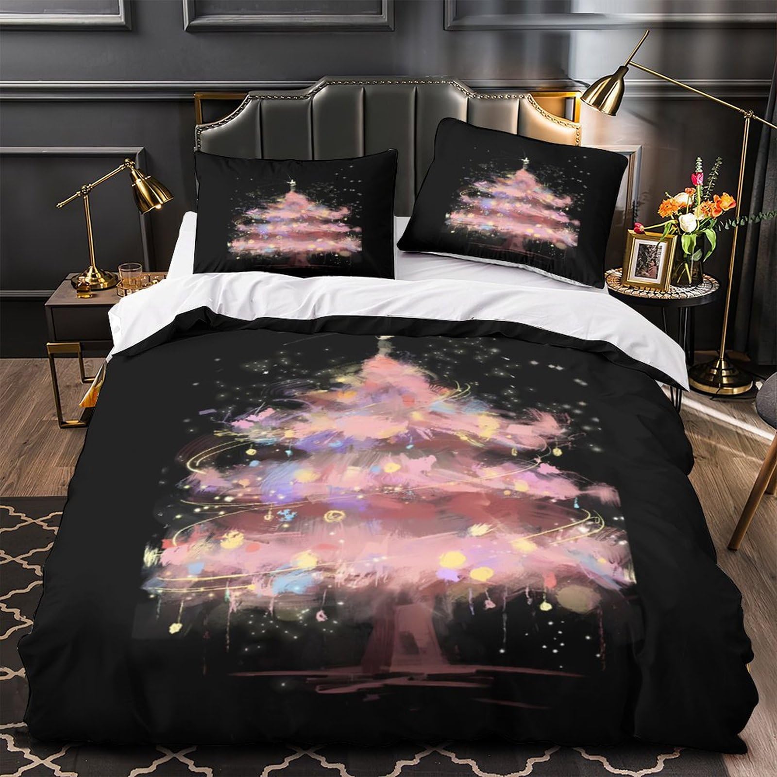 Drap de couette Noël 3D déco chambre King pour des nuits d'hiver cosy
