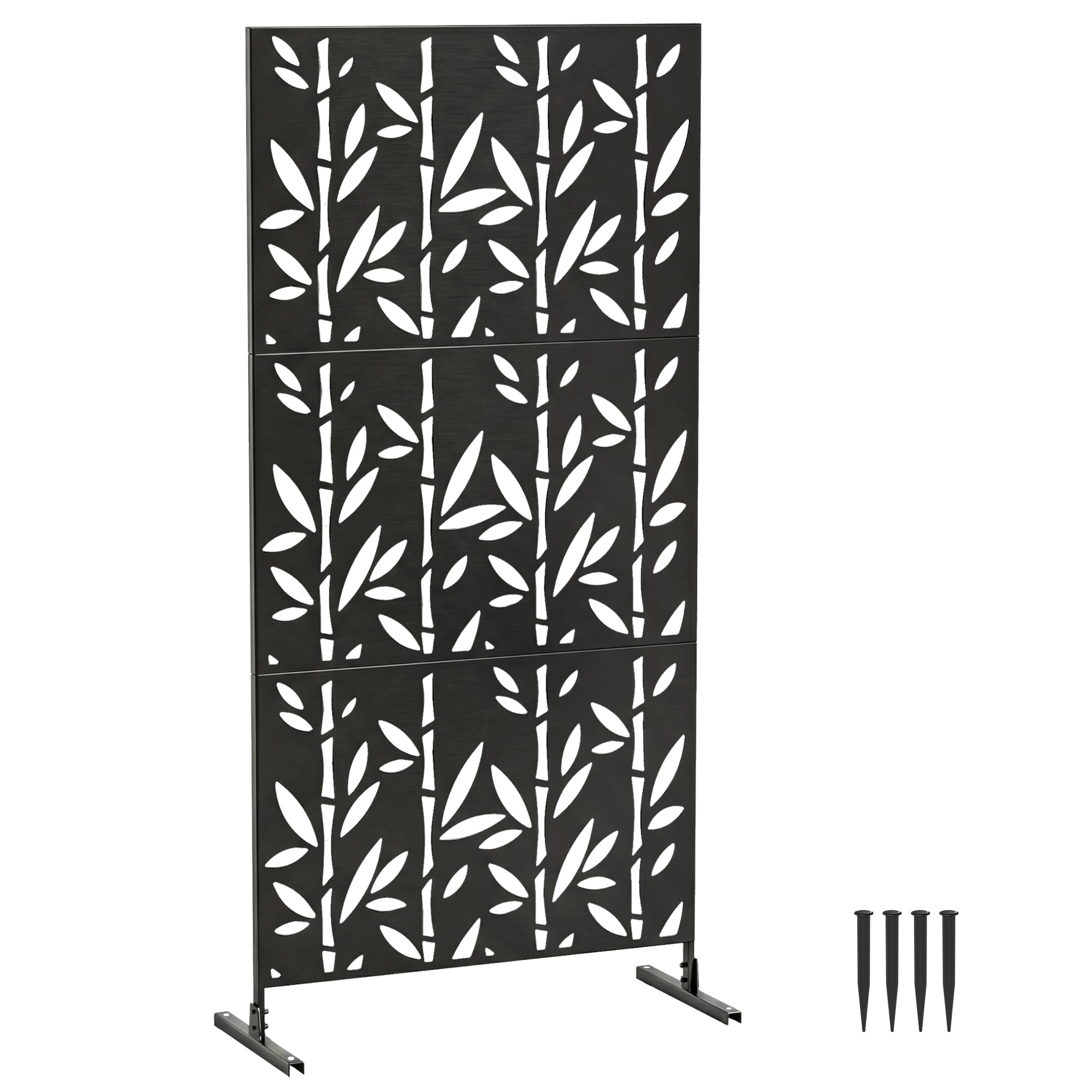 Outsunny Panneau Brise Vue décoratif Extérieur, 92 x 40 x 192 cm, Noir