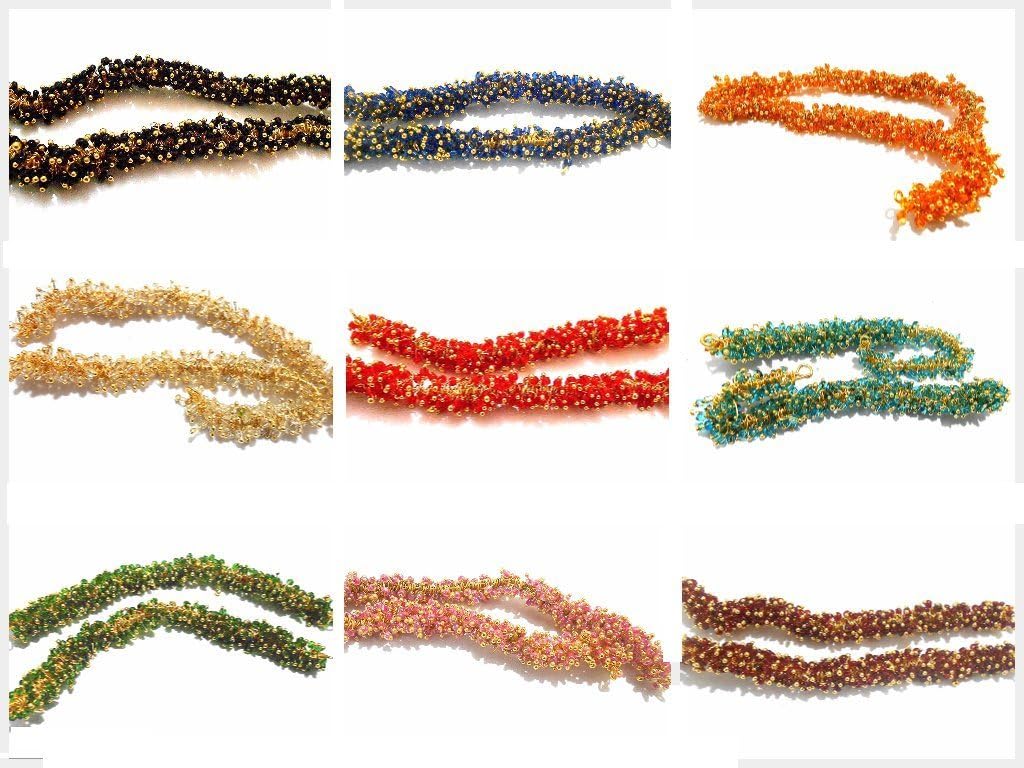 GOELX Pearl loreals in 9 Colors Combo(Pearl White- Red-Green- Black-Blue-Maroon-Orange-Pink-Clear)