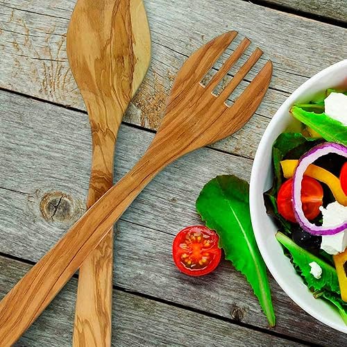 Miniatura 3 de Eddington - Juego de ensaladera de madera de olivo italiana 130in