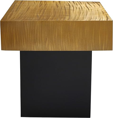 Miniatura 4 de Meridian Furniture Colección Palladium Modern  Mesa auxiliar superior texturizada contemporánea con base de metal negro mate, 18 pulgadas de ancho x