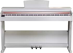 VEDO Piano digital de 88 teclas, piano digital com teclas pesadas, equipado com teclas pesadas de tamanho normal, três pedais, kit para iniciantes com suporte para móveis, tampa deslizante as teclas