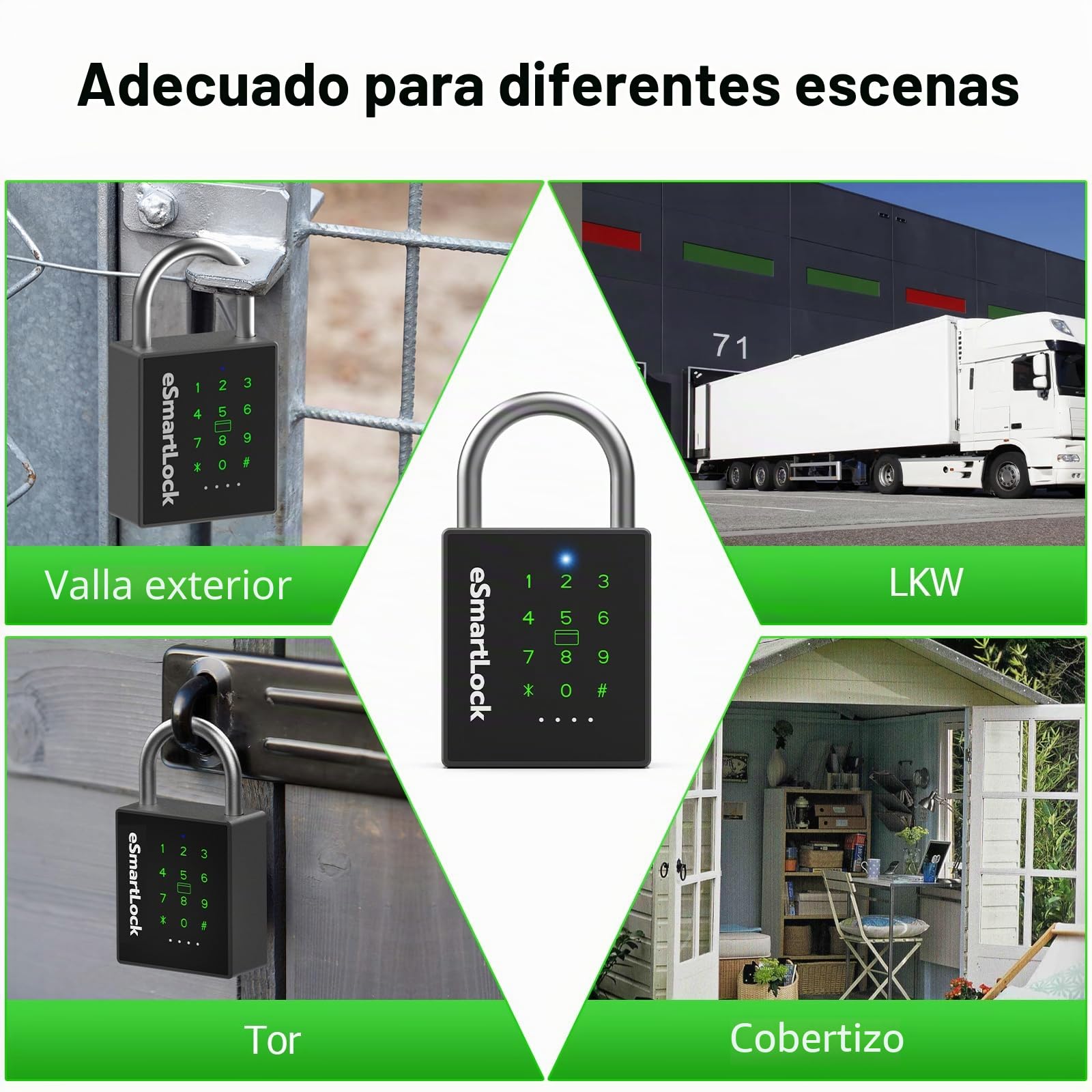 Candado de combinación con código numérico NFC RFID eLinkSmart resistente a la intemperie, resistente a la intemperie, candado de combinación para taquillas, puertas, vallas, 1000 usuarios de la