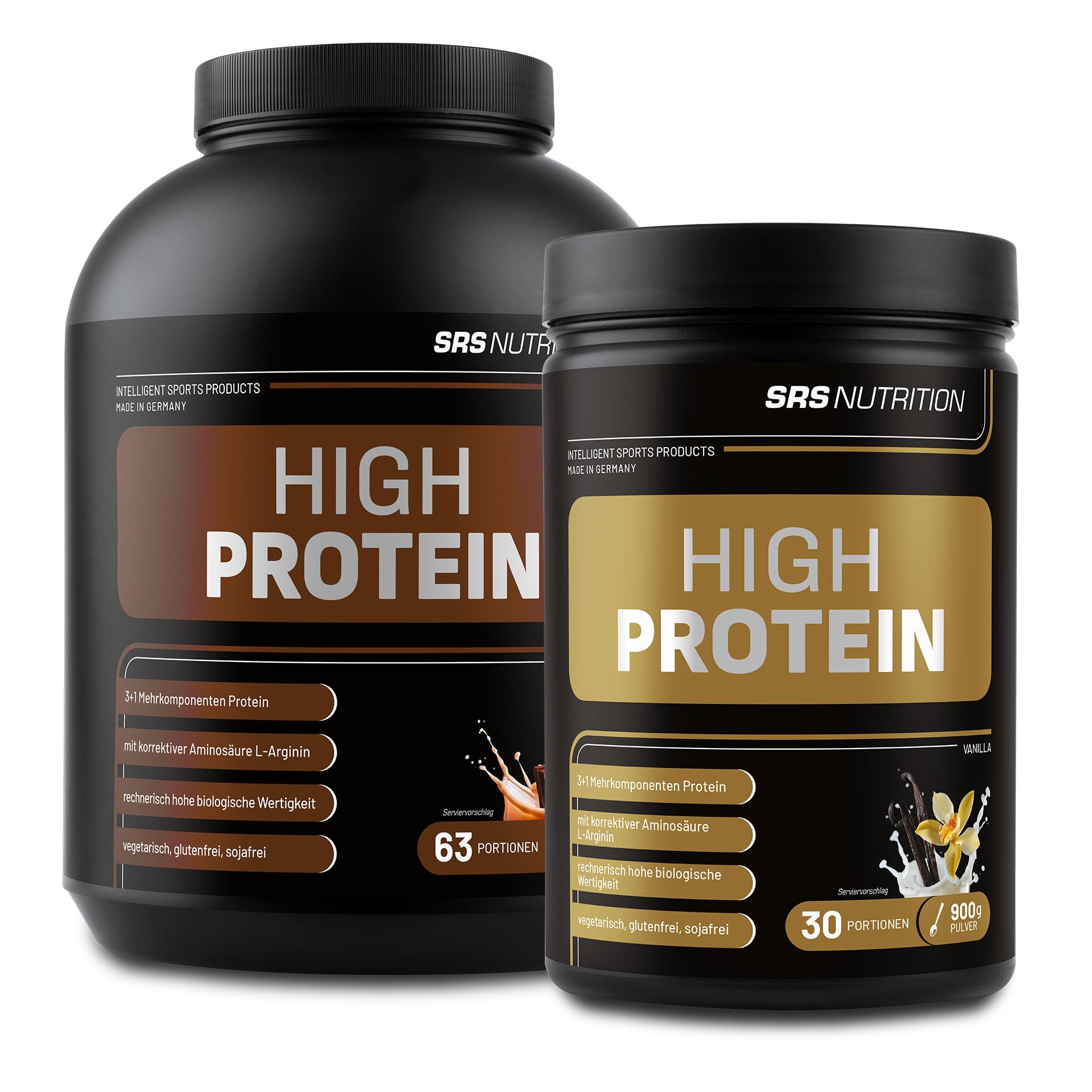 SRS Muscle High Protein Aquatic XL, 900 g, vanille | Protéine multi-composants 3+1 | Optimisée pour la valeur biologique | Sans aspartame | Réduit le lactose | Qualité supérieure allemande (vanille,