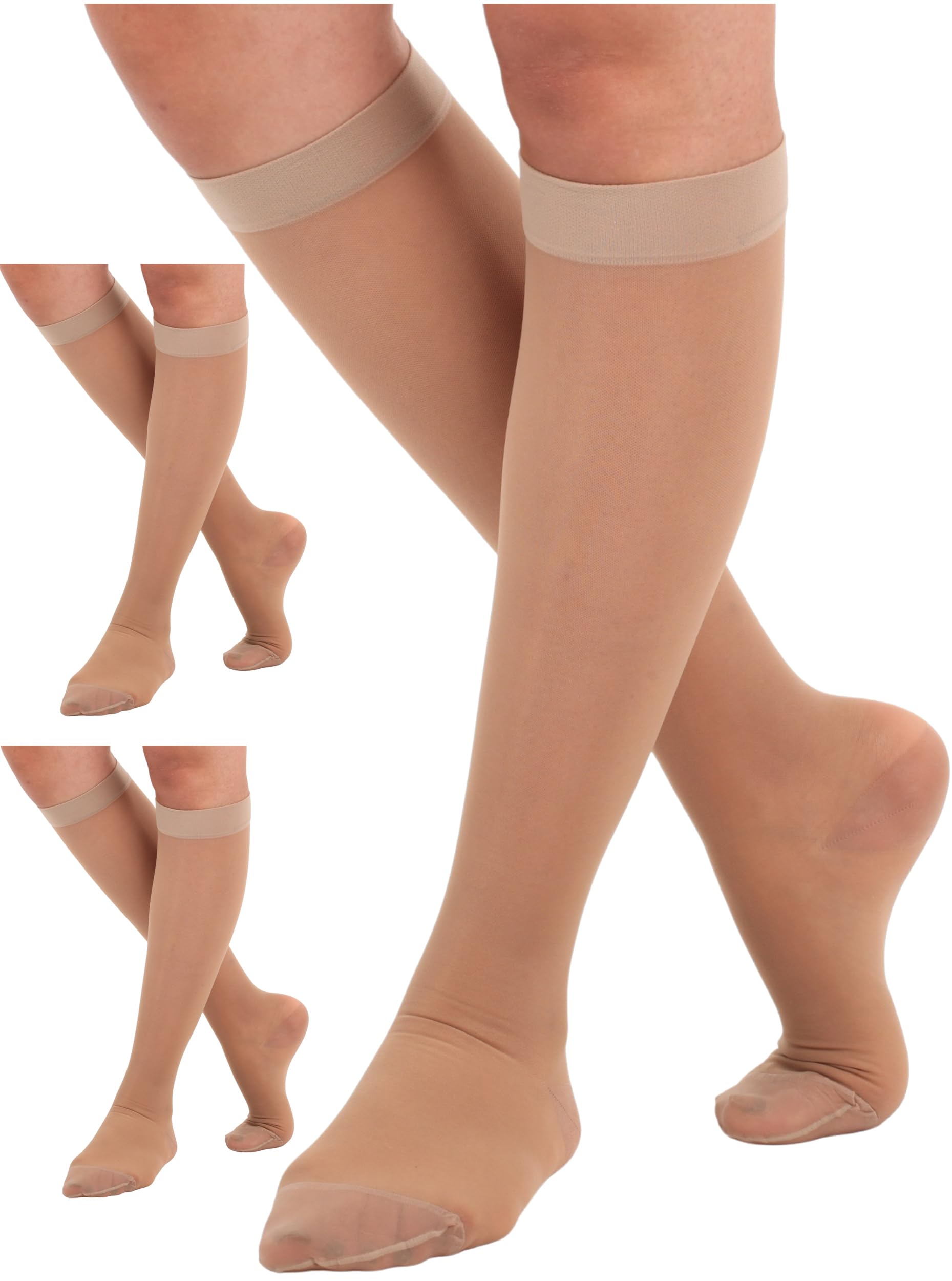 ABSOLUTE SUPPORT 3 Pairs Sheer Compression Socks