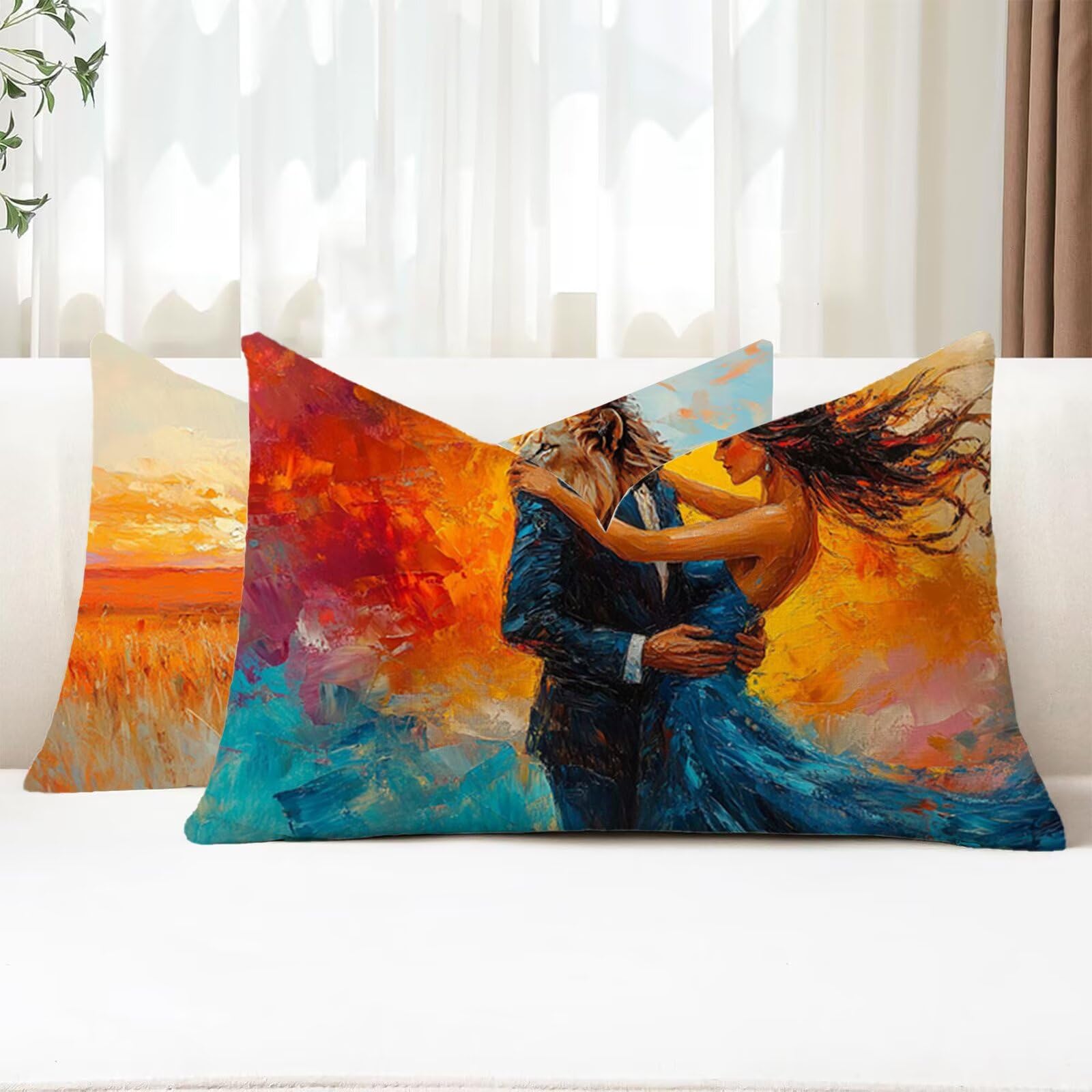 Housse de Coussin 40x70 Bleu Coussin Exterieur Impermeable Couple Coussins Decoratif Rectangulaire Velours Taie Oreiller pour Decoration Maison Canapé Lit Chaise Protege Oreiller Lot de 2 G1-465