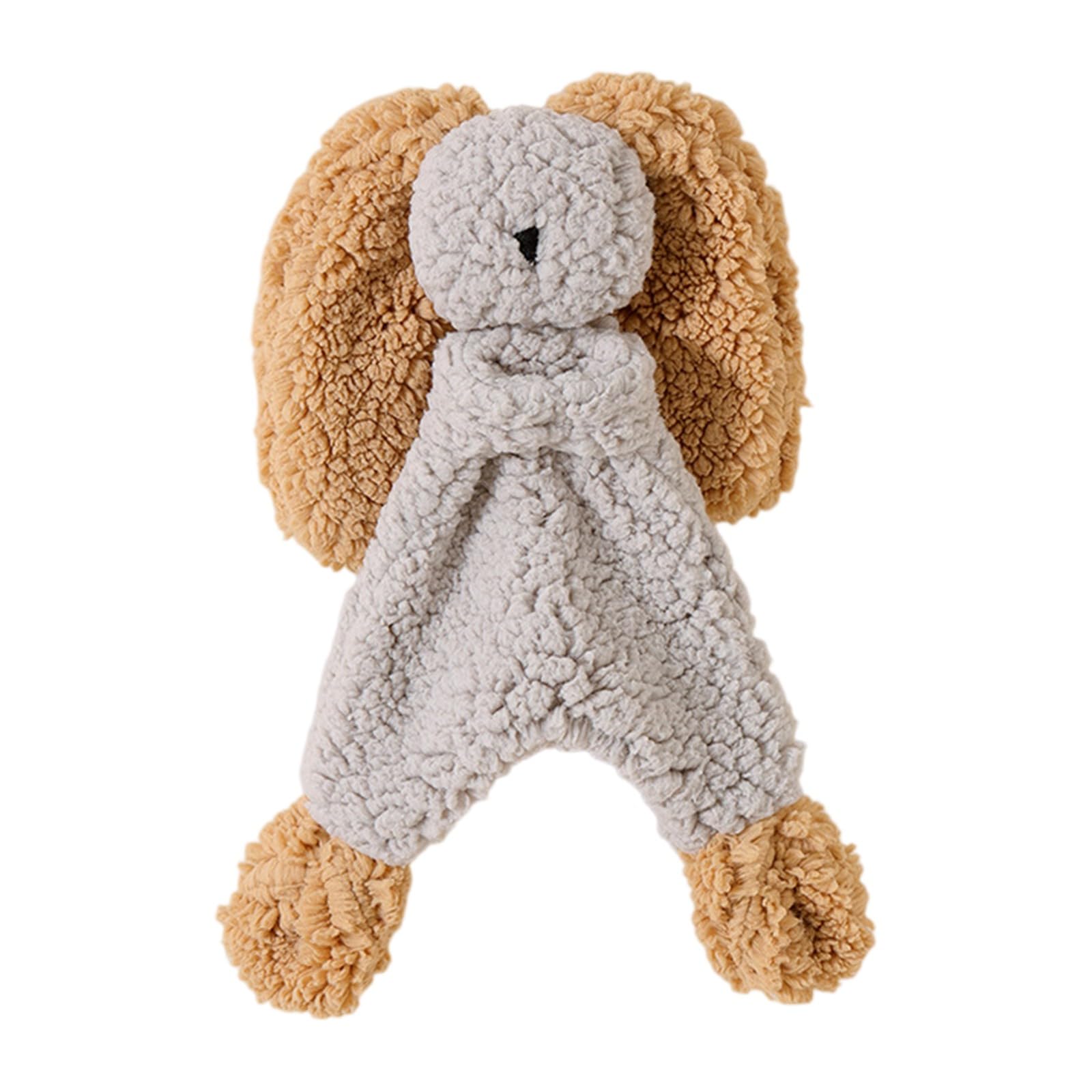 52x32cm Custom Baby Comforter Blanket with Plush Lamb Toy Personalised Embroidery Newborn Sleep Aid Machine Washable Unisex Baby Gift Blue White Nursery Essential
