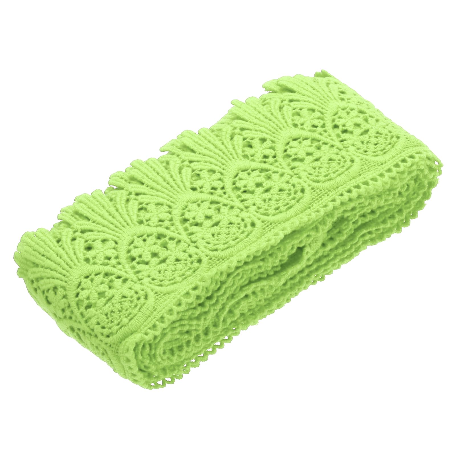 sourcing map Cotton Lace Trim Vintage Crochet 3inch x 9yard Fruit Green Stretch Lace Edge Ribbon for DIY Scrapbooking Clothes Curtain Slipcover Fabric