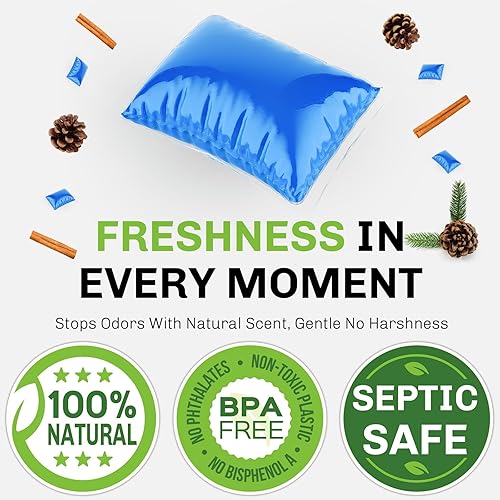 Miniatura 4 de WELLUCK 20 paquetes de tratamiento de inodoro para autocaravana, desodorante de tanque negro para cámper, inodoro portátil marino, descomponen