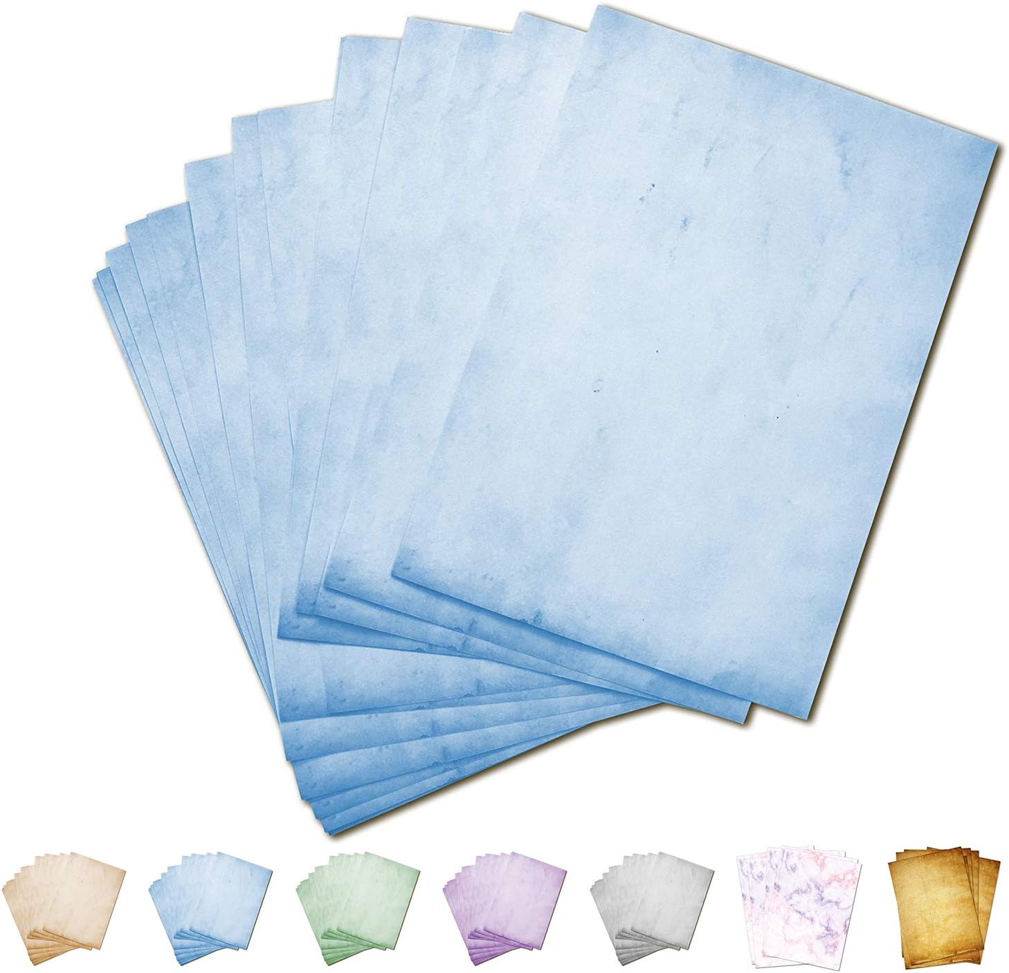 Partycards Writing Paper 50 Sheets Printed on Both Sides for All Printers (Blue, DIN A4 (21 cm x 29.7 cm), 90 g/m²