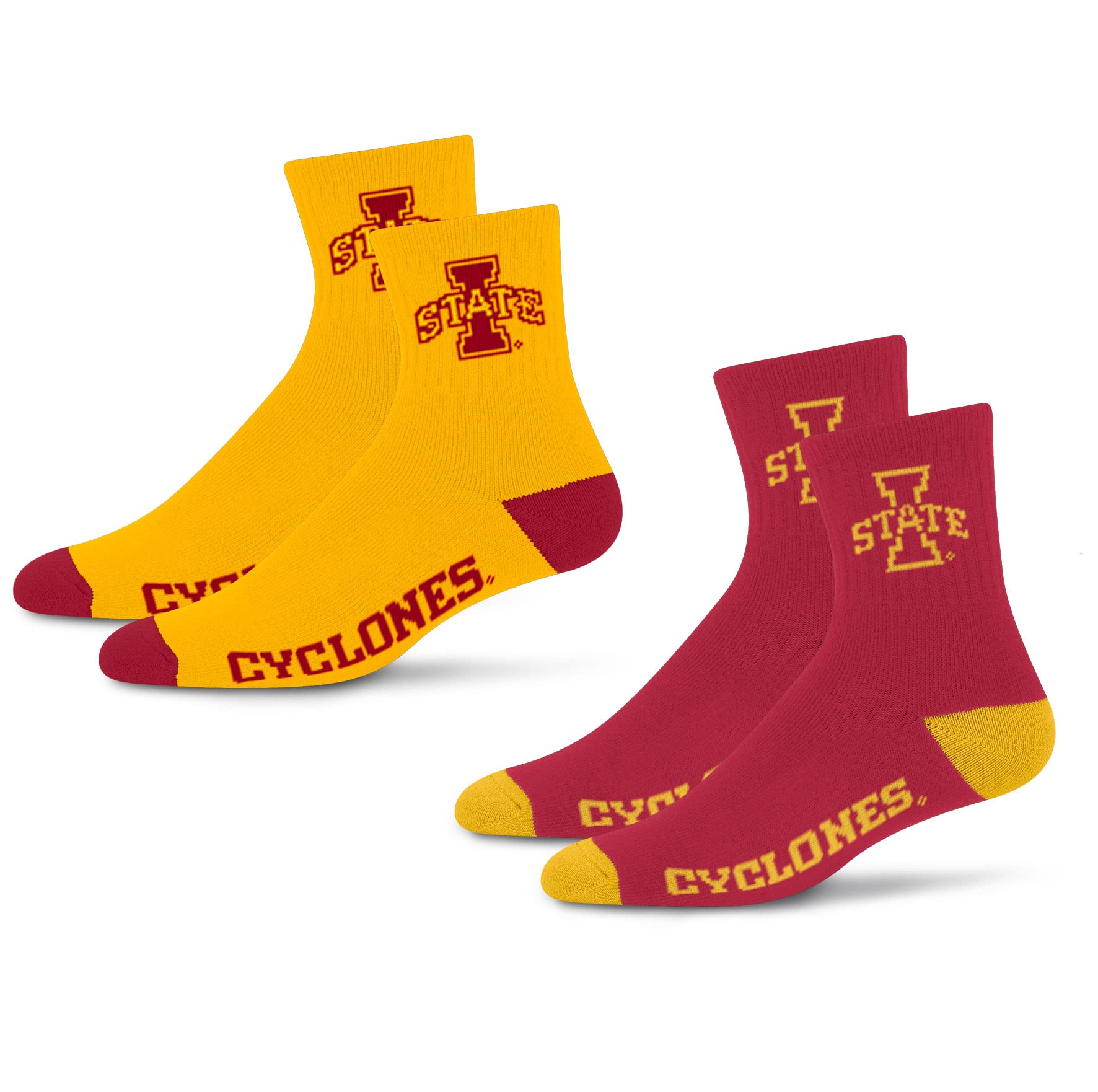 For Bare Feet FBF Unisex's 501 Team Color Quarter 2 Pack Socks, L
