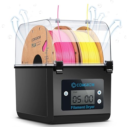 Comgrow 3D Printer Filament Dryer Box, Comgrow 3D Filament Storages, Keeping Filaments Dry During 3D Printing, Compatible with 1.75mm/2.85mm PLA ABS Material, Filament Dehydrator, Spool Holder - Transparent - 2KG
