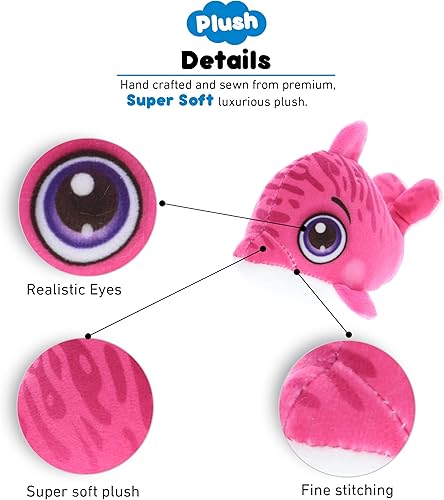 Miniatura 2 de DolliBu Peluche de delfín, para niños y adultos, regalo de peluche abrazable, lindos animales de peluche para niñas y niños, 5.5 pulgadas