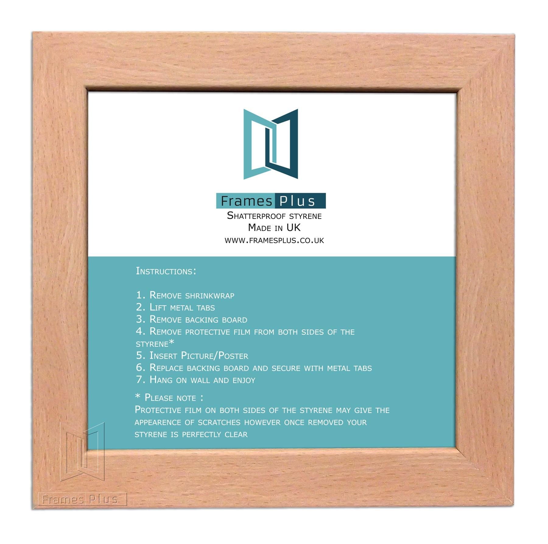 Modern Style Square Picture Photo Poster Print Art Gallery Home office Frame Wall hang or Stand, 17"x17" (432mmx432mm), Beech โ image 1