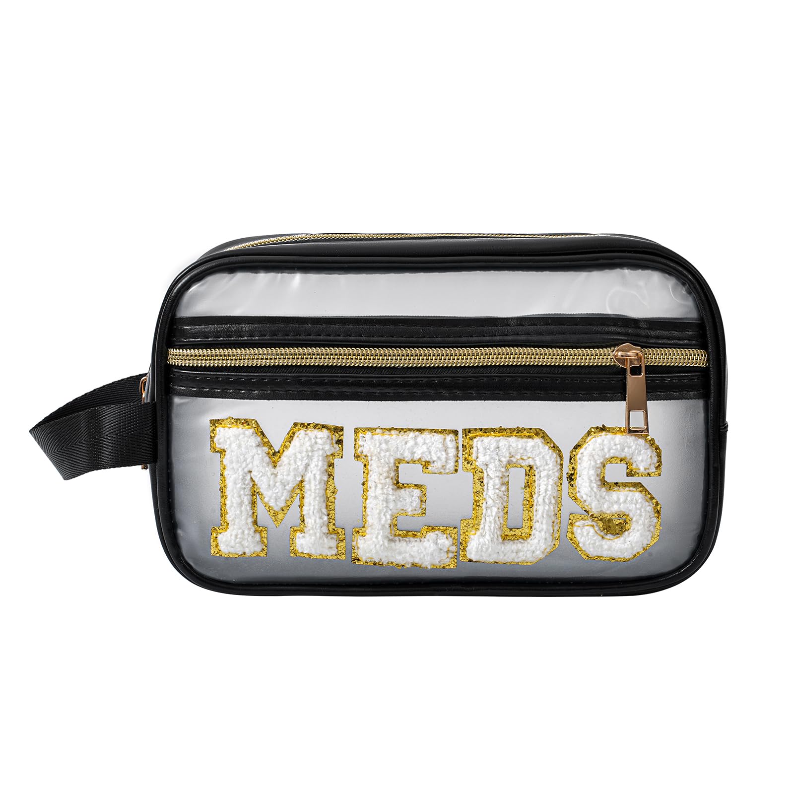RSRSLEII Make-up-Tasche aus Chenille mit Griff, transparent, mit Griff, Medikamentententasche, wasserdichter Reißverschluss, Medikamentenaufbewahrung, Organizer für Arzt, Patienten, Krankenschwestern