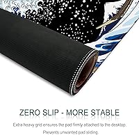 Vista 5 de Juego de alfombrillas de mouse para teclado, alfombrilla de mouse grande para juegos + reposamuñecas para teclado + juego de posavasos, 4