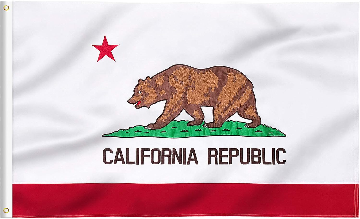 California State Flag 3x5 FT,Embroidered Heavy Duty 300D Nylon Strongest Longest Lasting- CA Republic Bear Outdoor Indoor Waterproof
