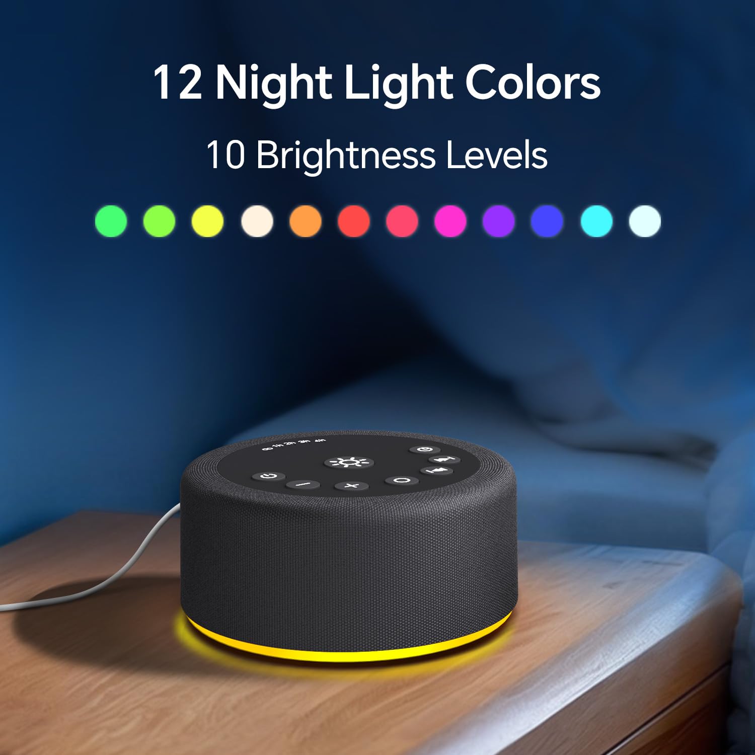 Sound Machine White Noise Brown Noise Machine Night Light 30 Non Looping Sounds 12 Lights 5 Timers Sleep Sounds Machine 36 Adjustable Volume Memory Function for Baby Kids Adult Home Office Travel