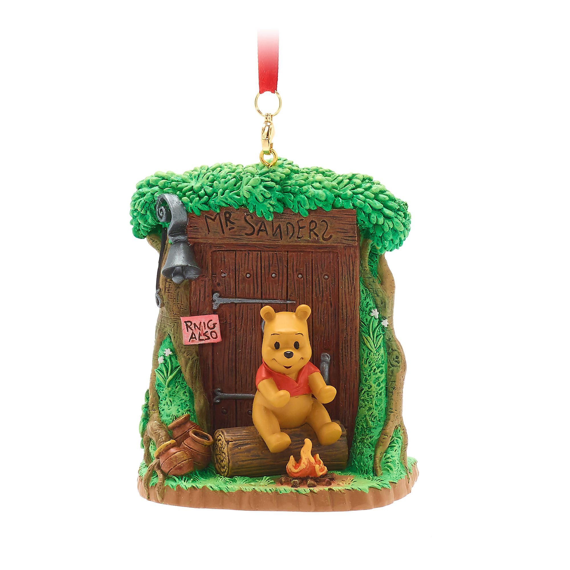 DisneyStore Official Winnie the Pooh Sketchbook Ornament, 9cm/3.5”, Festive Seasonal Christmas Tree Hanging Decoration with Lobster Claw Clasp