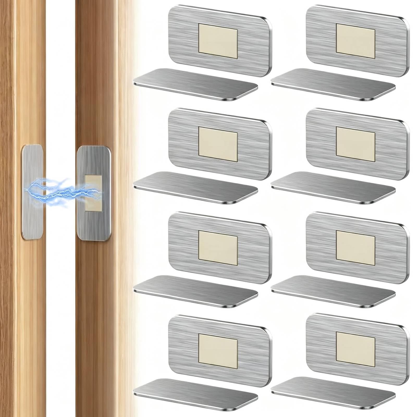 8 Pack Ultra Thin Door Magnets Magnetic Cupboard Catches Self Adhesive