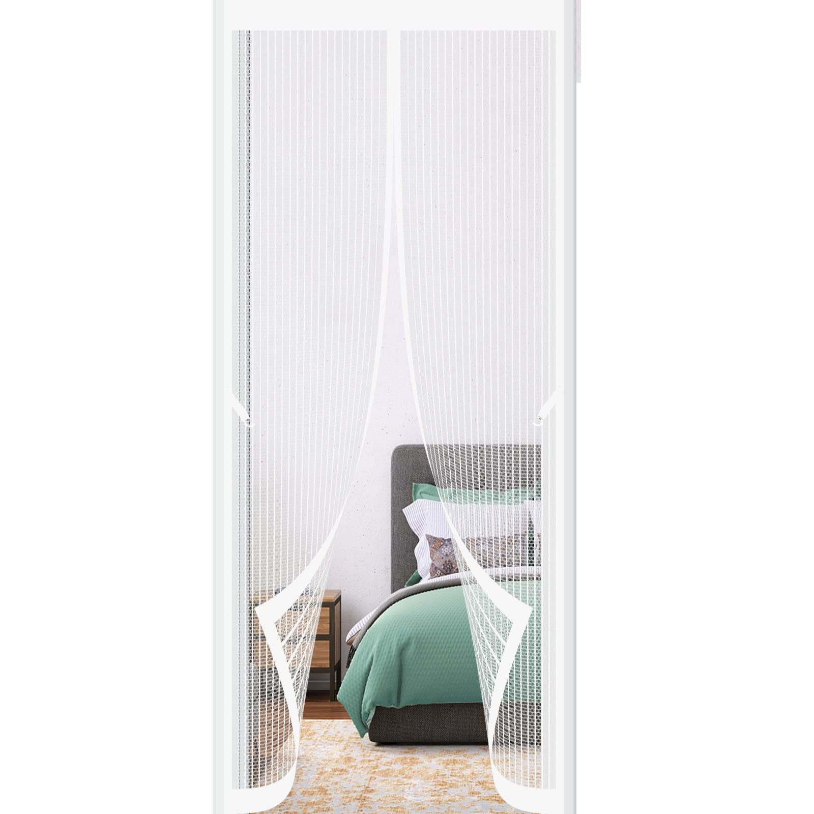 Moustiquaire Rideau De Porte Magnétique, Rideau Aimants Anti Moustique, Fermeture Automatique